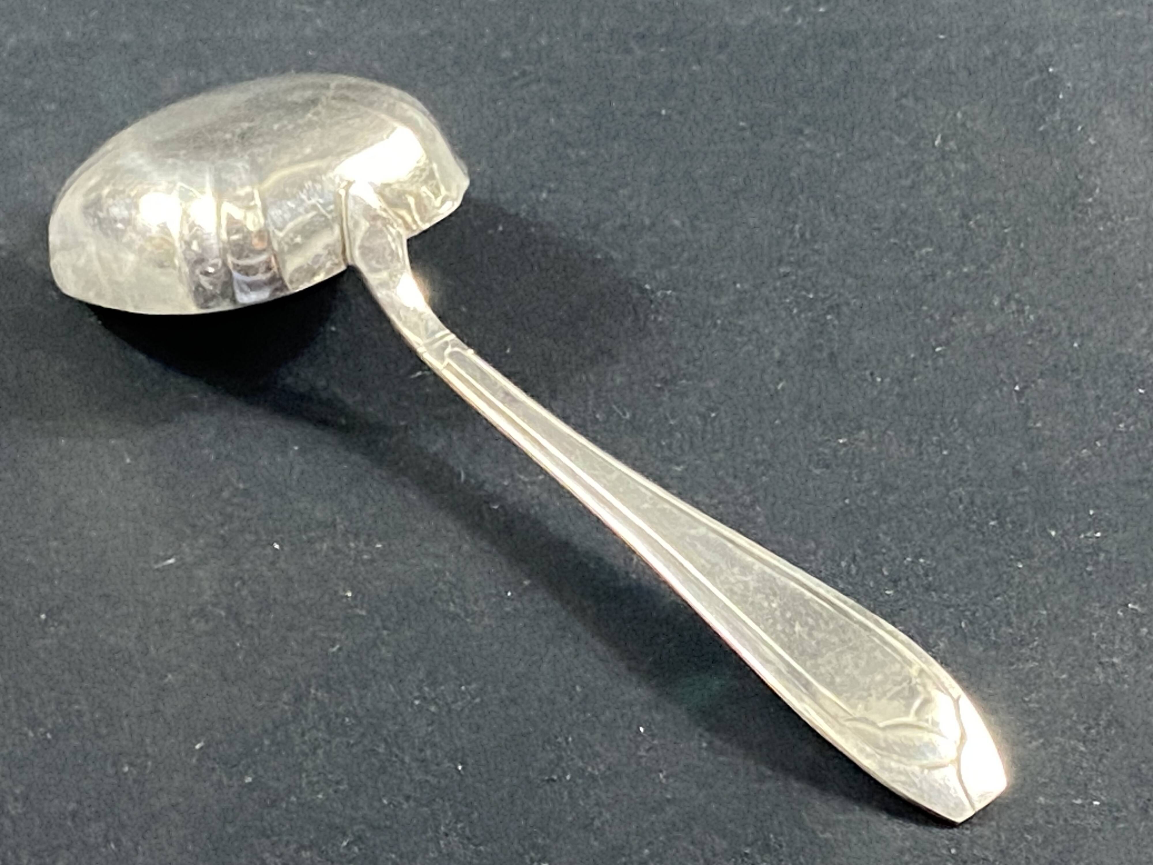 Art Deco Style Silver Metal Cream Ladle