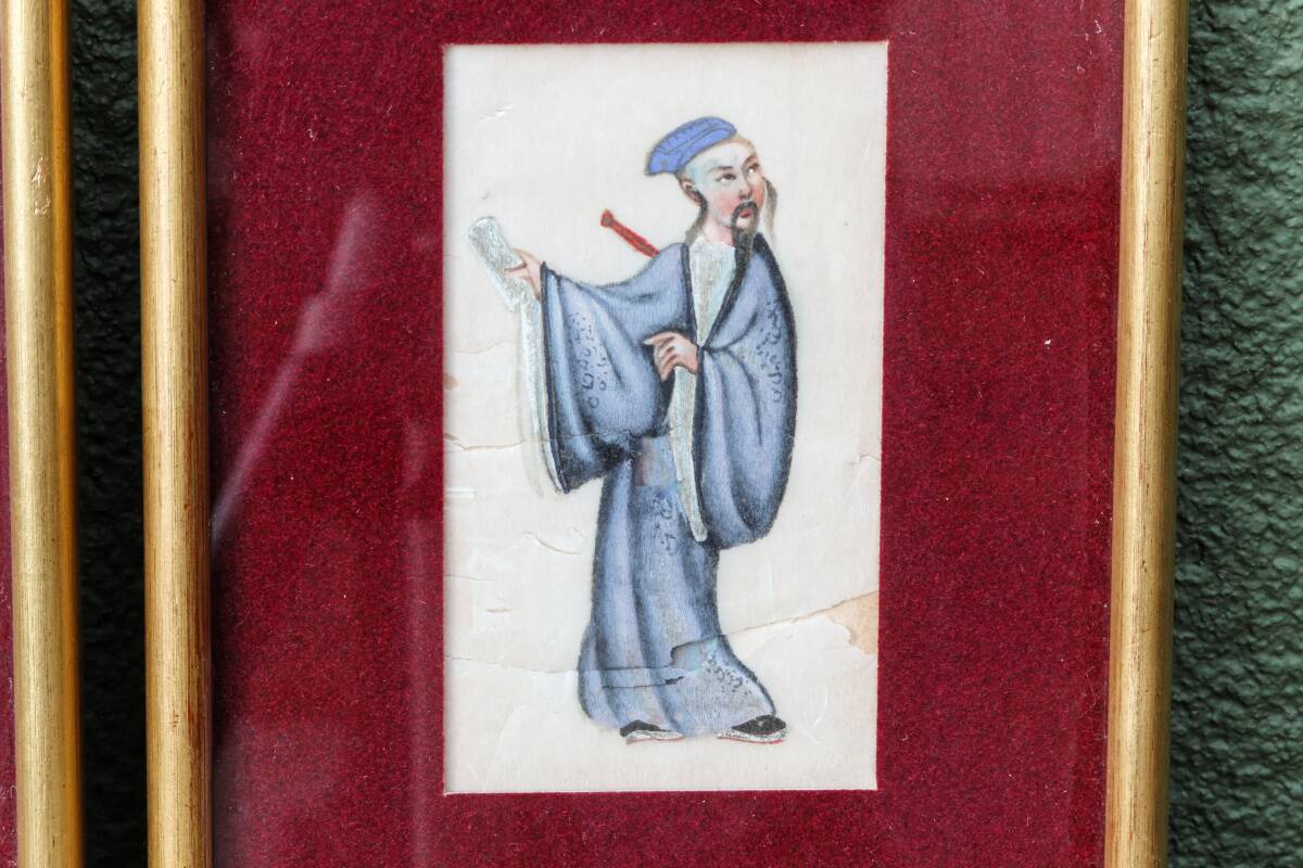 Pair of gouaches on rice paper, Chinese school of the 19th century.