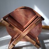 Pair of Art Deco woven rattan armchairs and table
