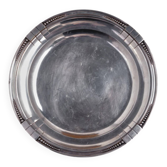Plat rond en métal argenté, Samuel Askenfeld
