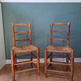 Pair of straw chairs