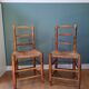Pair of straw chairs