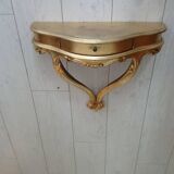 Console and mirror in room