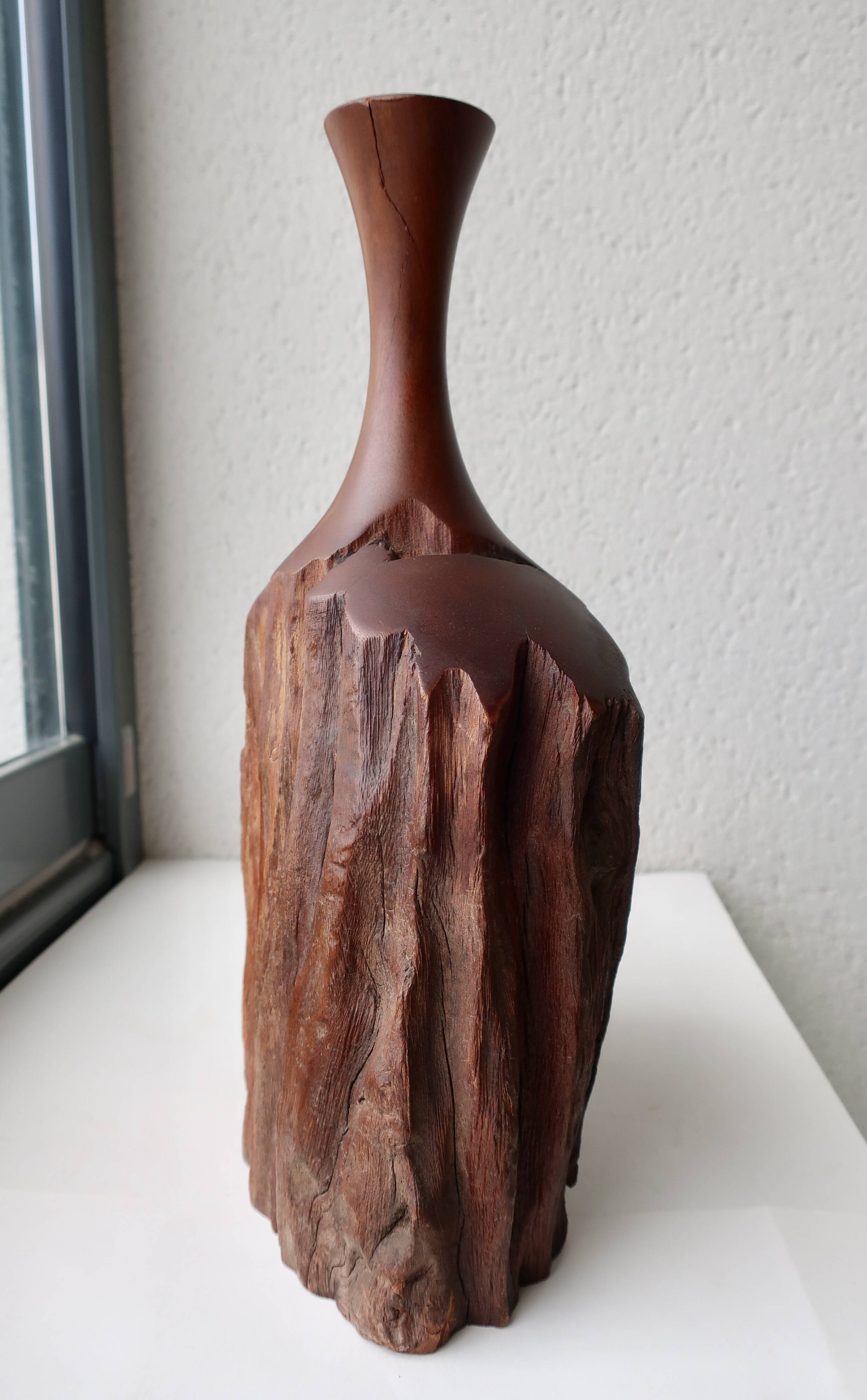 Vase Sculpture 20th Century Australian Rosewood DLG Doug Ayers