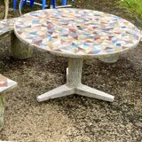 Stone and mosaic garden furniture