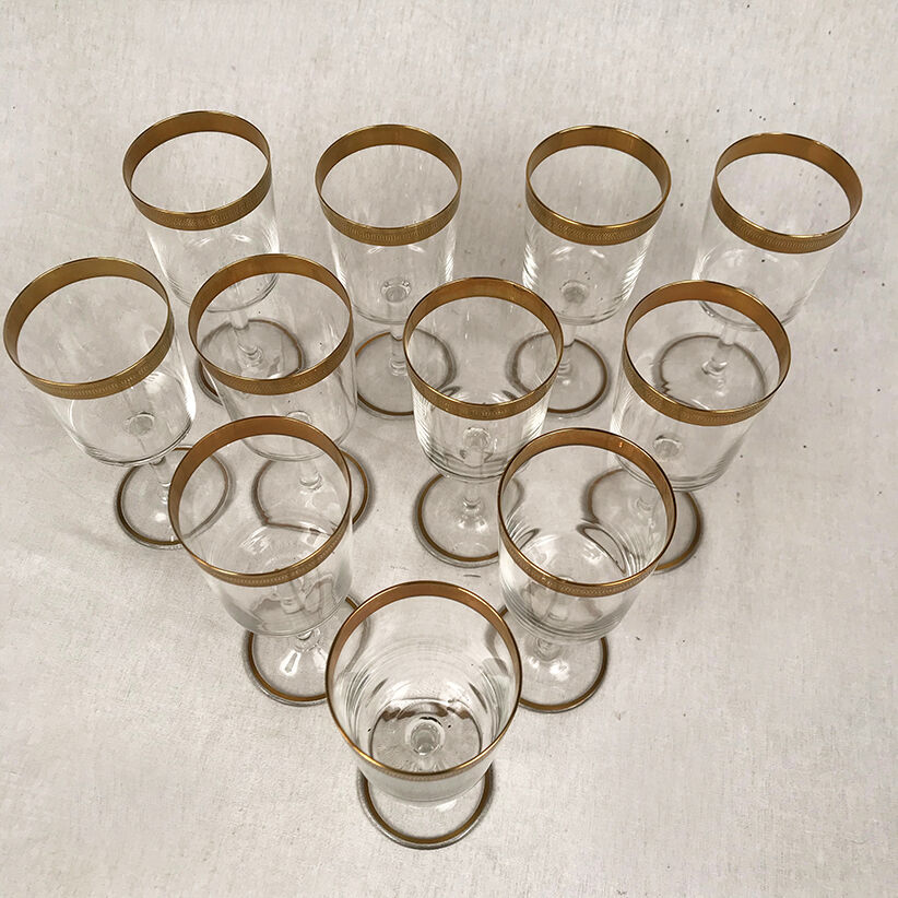 Series of eleven crystal walking glasses