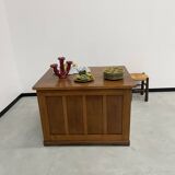 Oak and veneer counter or desk