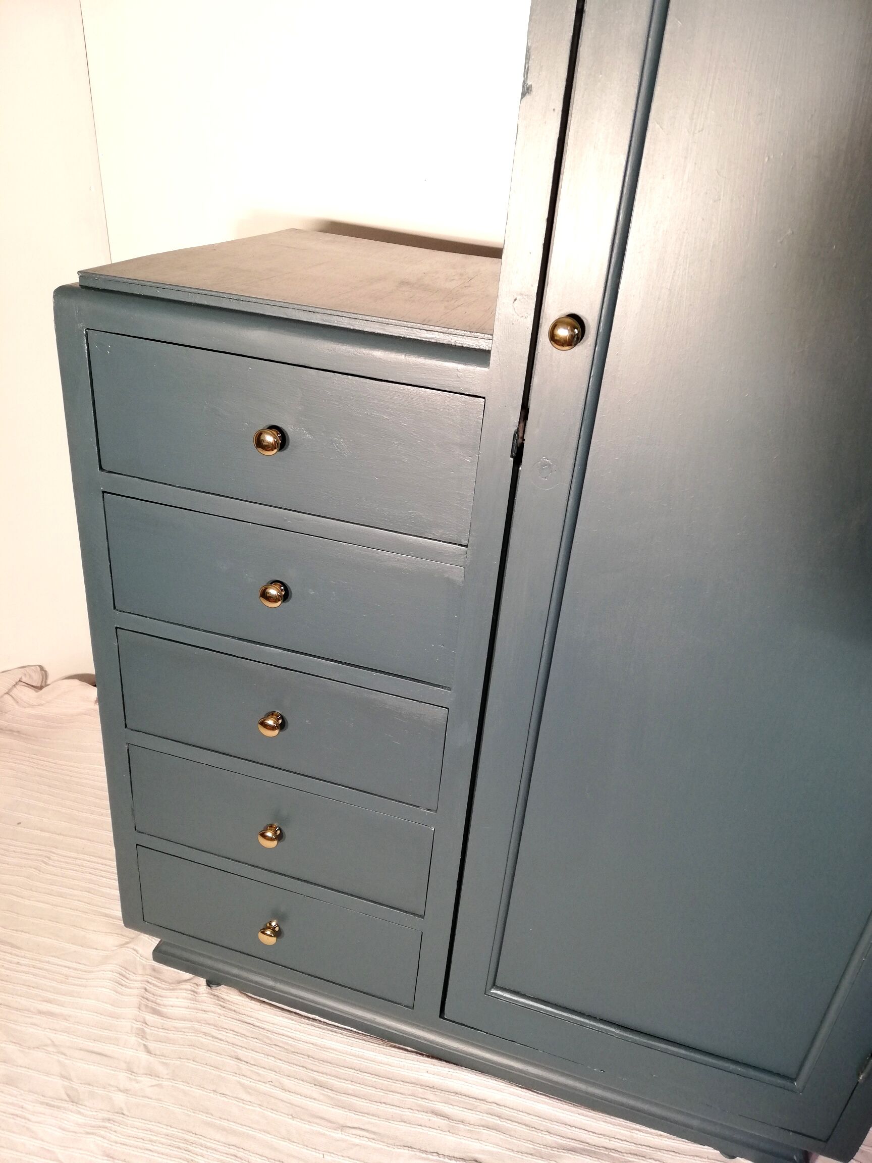 Vintage furniture closet 50/60 night blue
