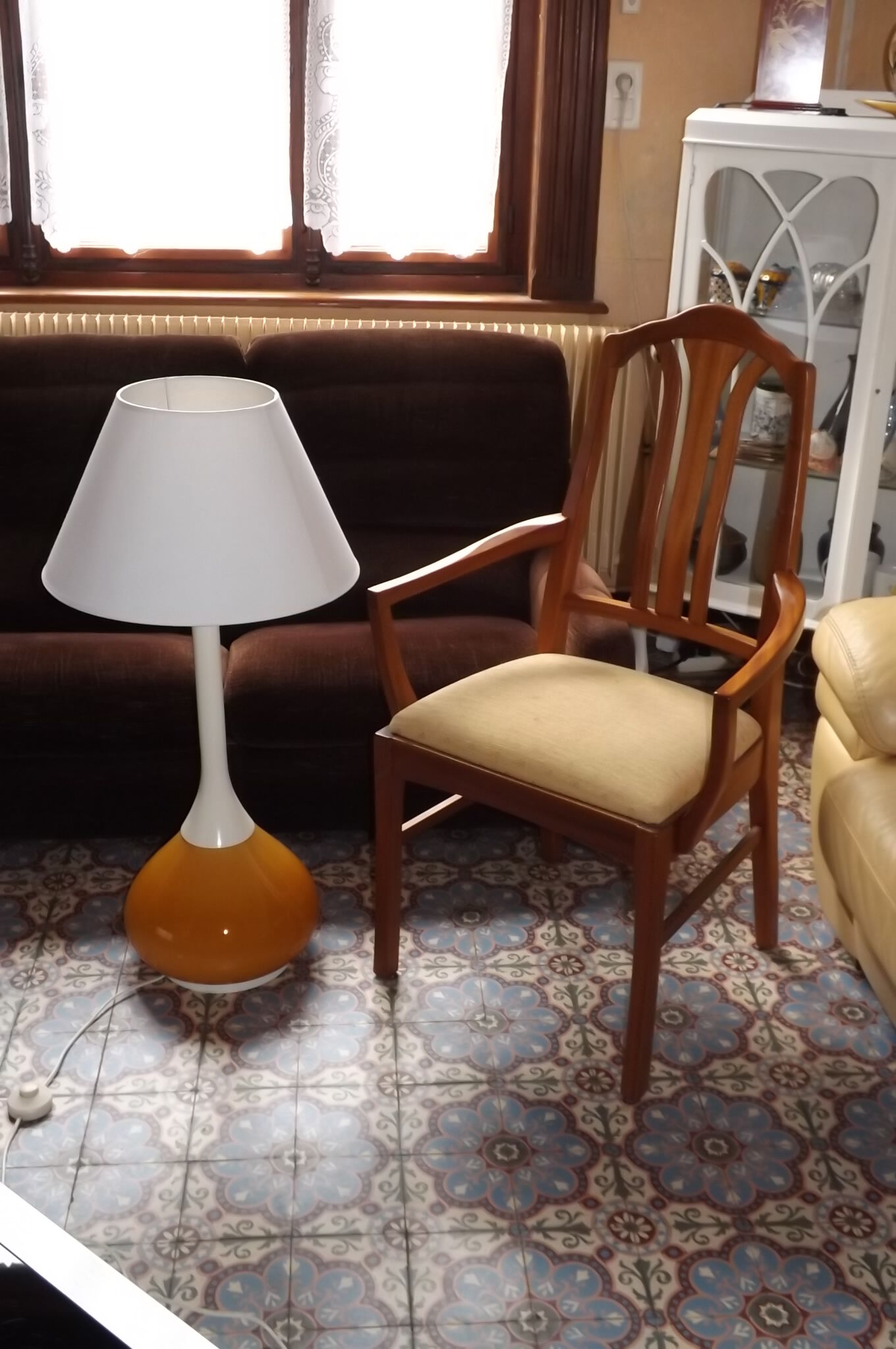 Orange 1960-70 vintage opaline drop lamp
