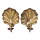 a.W. Borgh Designed Swedish Wall Sconces Shells Jonkoping, Scandinavian