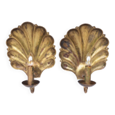 a.W. Borgh Designed Swedish Wall Sconces Shells Jonkoping, Scandinavian