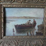 Landscape oil on cardboard unsigned