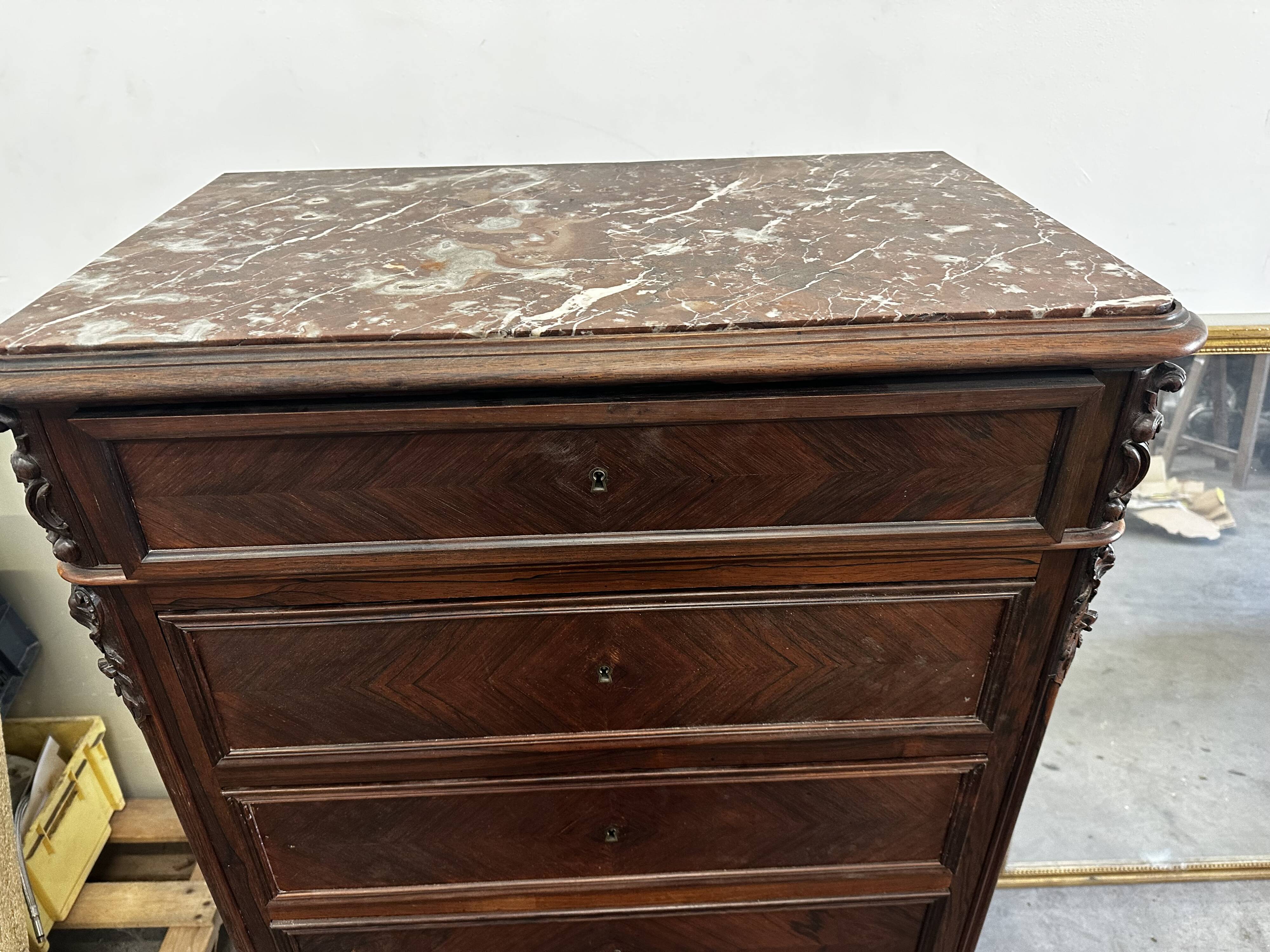 Chest of Drawers - Large, Narrow Chest of Drawers from the 19th Century