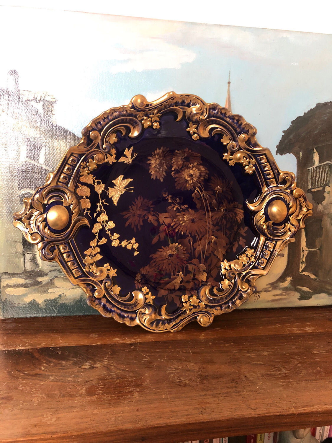 Decorative plate in Limoges porcelain