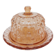 Cloche à dessert ou à fromage en verre rose