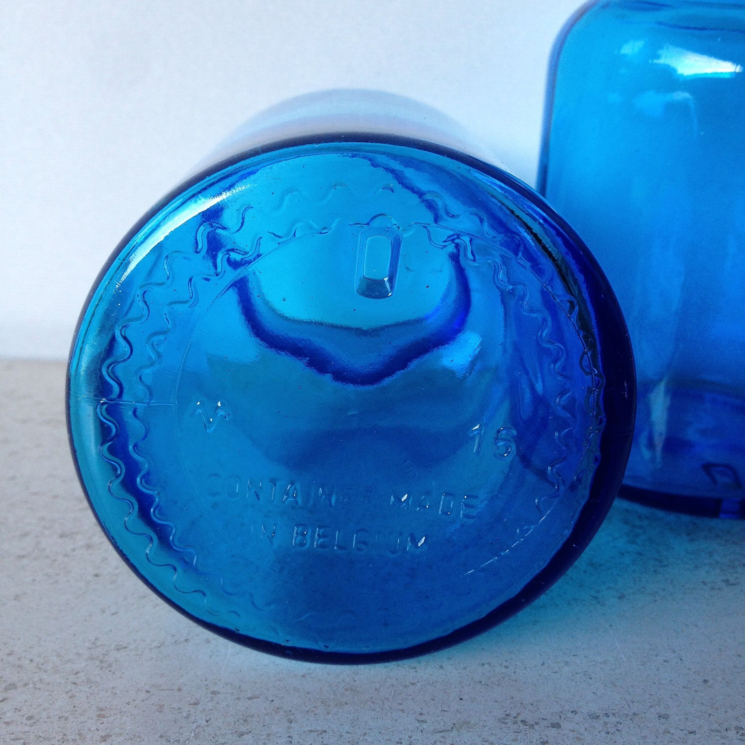 Pair of blue apothecary jars