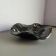French ceramic bowl, lava glaze, black and green.
