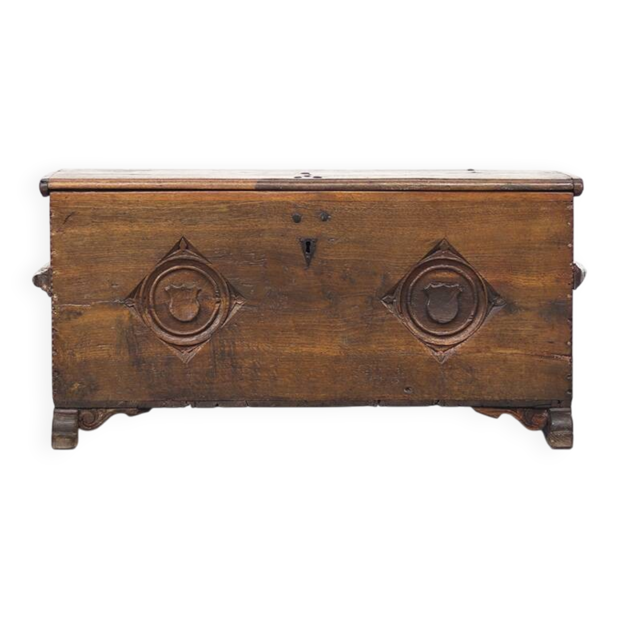 rustic antique 18th century oak chest