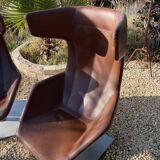 Pair of Moroso Italian design swivel armchairs