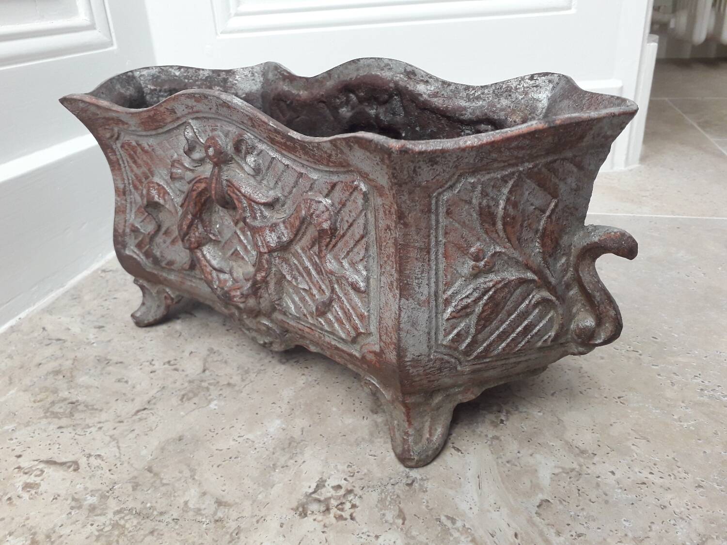 Old cast iron planter