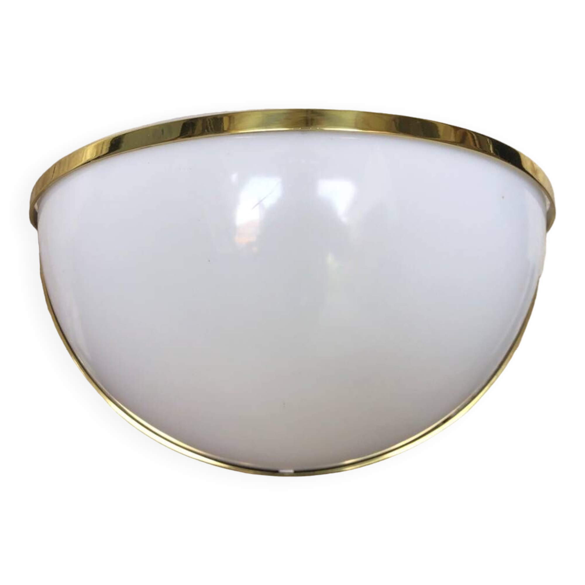 Old metalarte half moon plastic wall lamp + vintage metal support