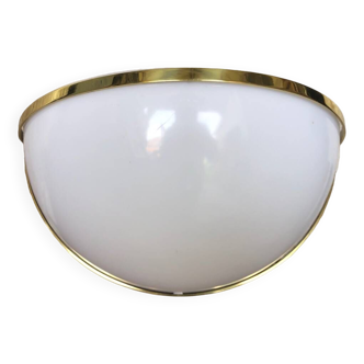 Old metalarte half moon plastic wall lamp + vintage metal support