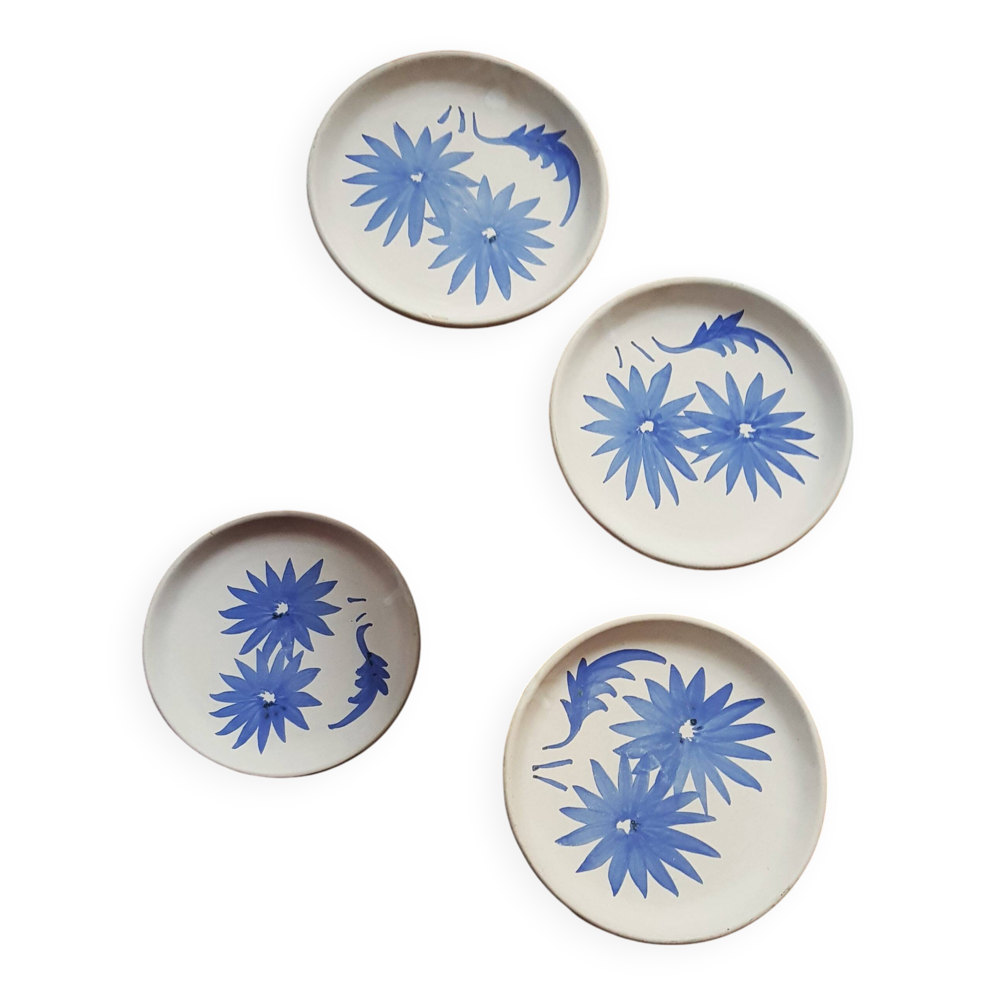 4 vintage ceramic plates Sars Poterie