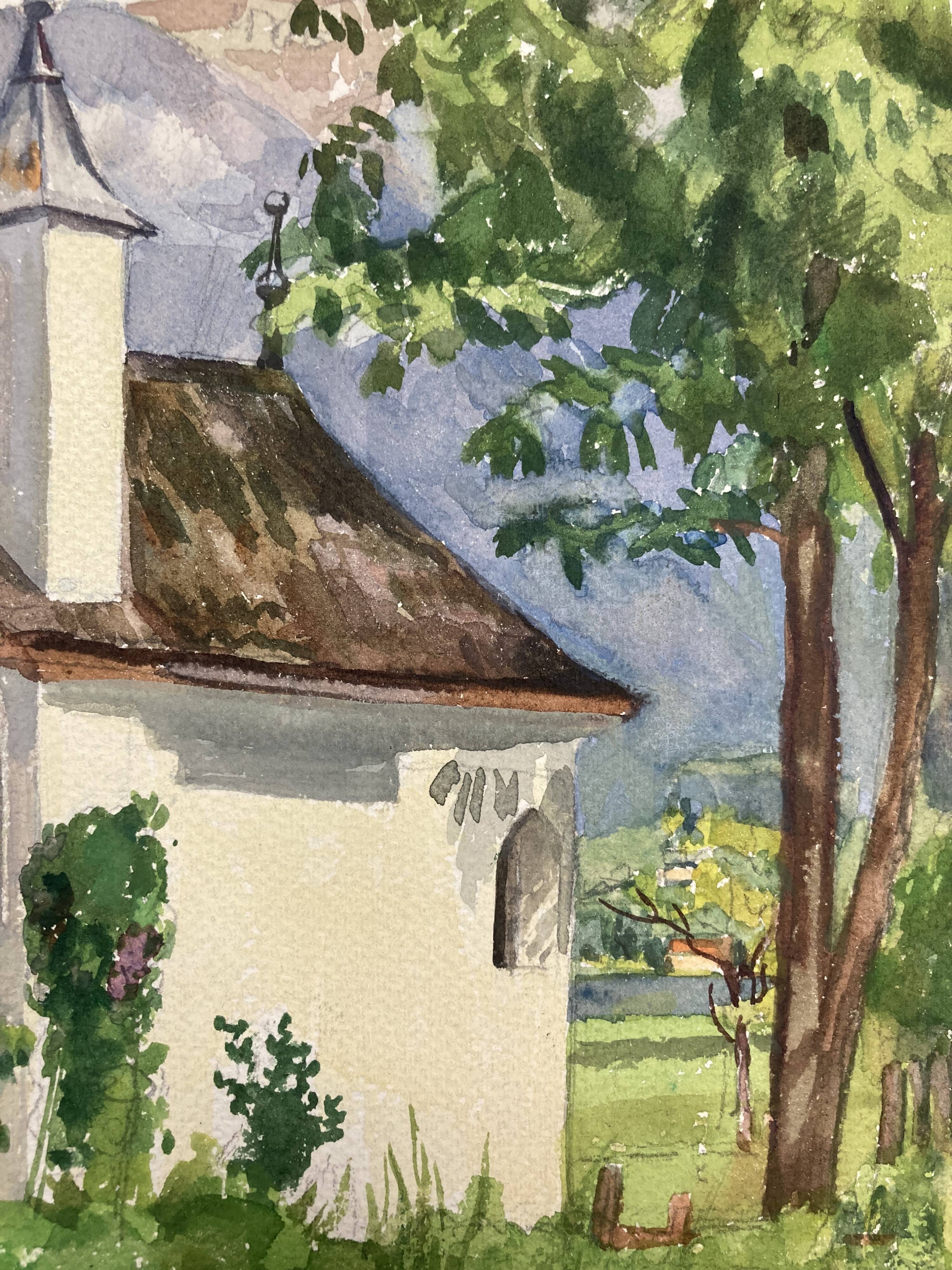 Vintage mountain watercolor