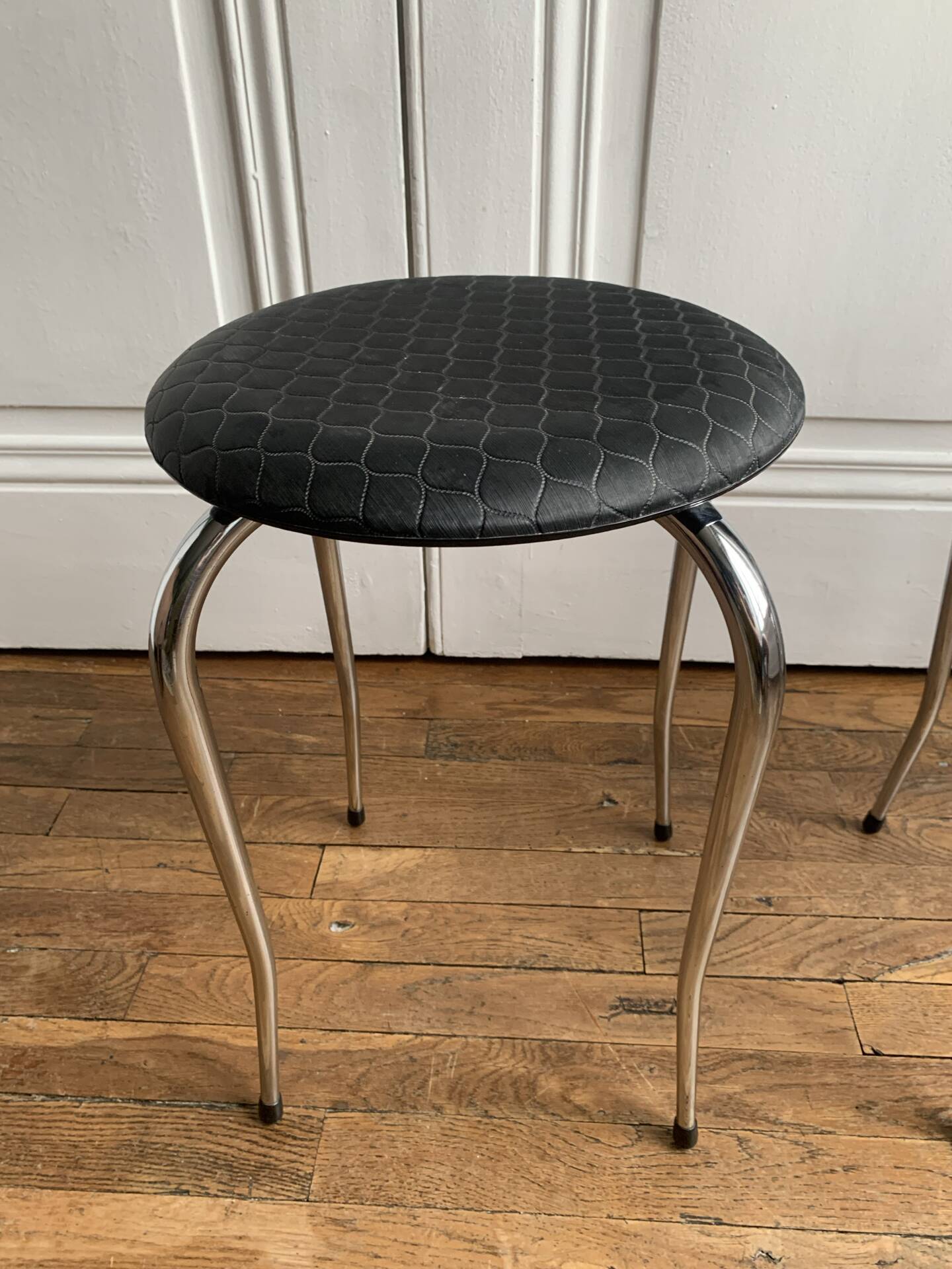 Vintage Chrome stool pair