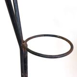 Lampadaire à deux feux en métal et osier des années 50-60.