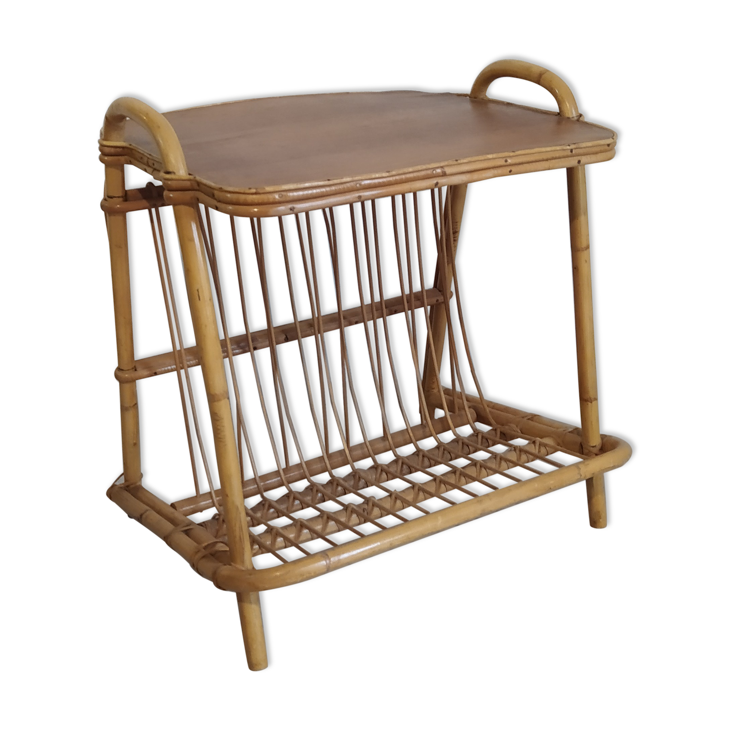 Vinyl storage side table