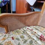 Vintage English sofa in caning