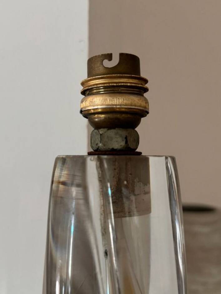 DAUM lamp base Nancy France in signed crystal – 30 cm