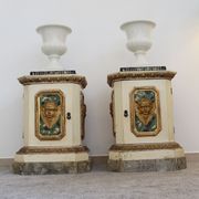 Pair of Capuani Este Vases in white lacquered ceramic, Italy '900