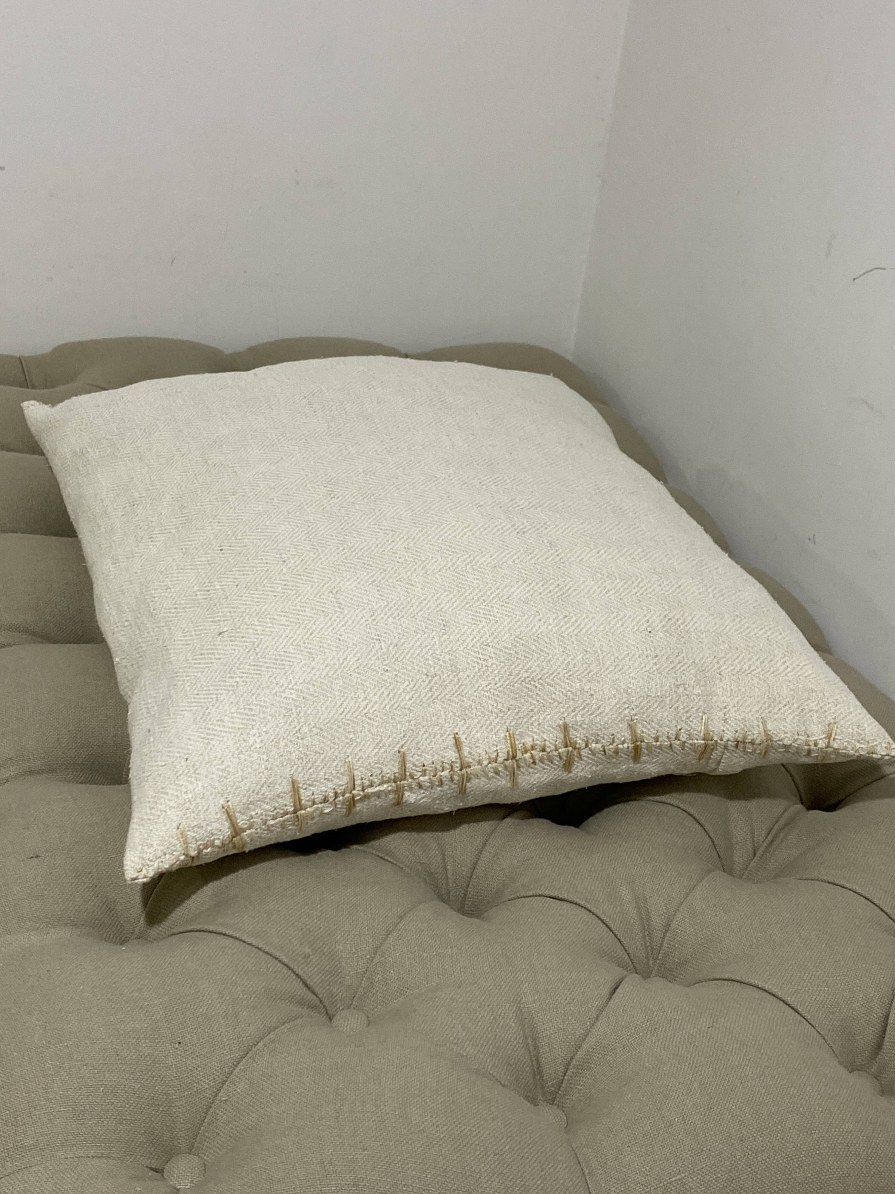 Kilim style cushion with hand embroidery