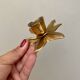 Set of 3 vintage candle holders in gold-plated brass