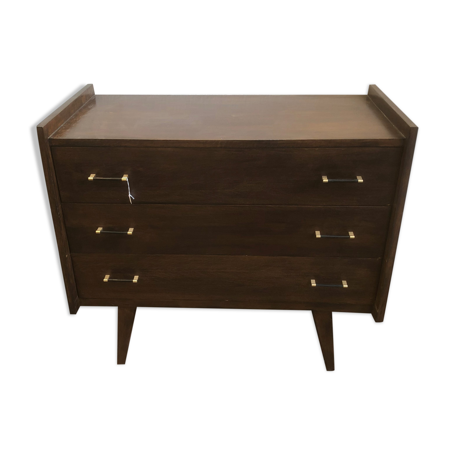 Old Vintage Chest of Drawers 3 drawers Scandinavian Compass Feet Wood