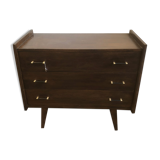 Old Vintage Chest of Drawers 3 drawers Scandinavian Compass Feet Wood