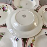 set of 6 Villeroy & Boch La Louvière soup plates, Belgian manufacture in Terre de Fer, early 20th century
