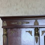 Large antique library from the Empire/Napoleon III period in mahogany and gilded bronze.
