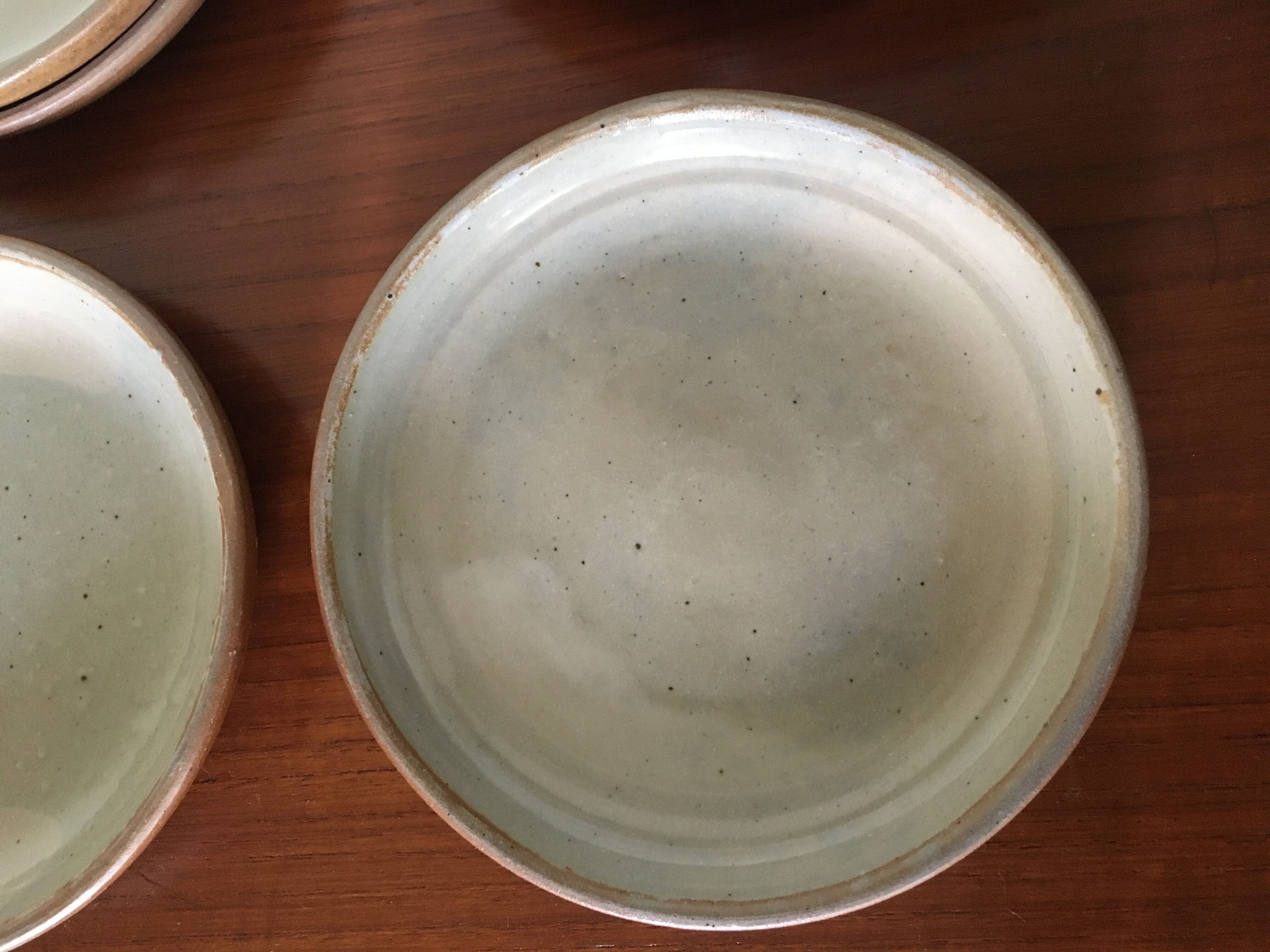 Vintage enamelled sandstone dessert plates
