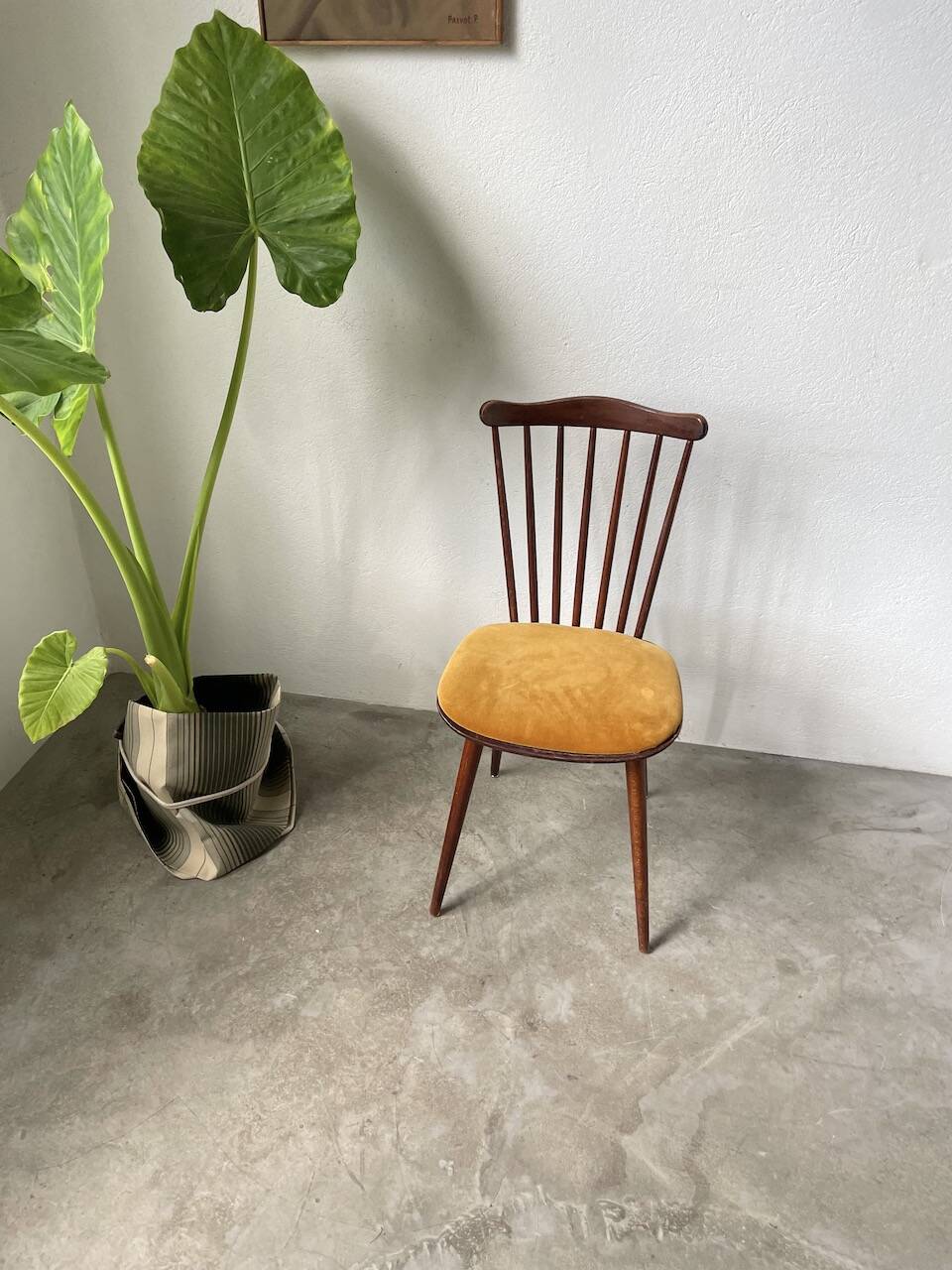 Baumann “Minuet” chair with yellow seat