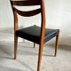 Scandinavian teak and faux leather chairs - set of 6