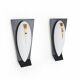 Vintage wall sconces in opaline glass and brass, 1950s, set of 2.