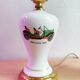 Pair of mid-century porcelain brass bedside lamps, 50s/60s