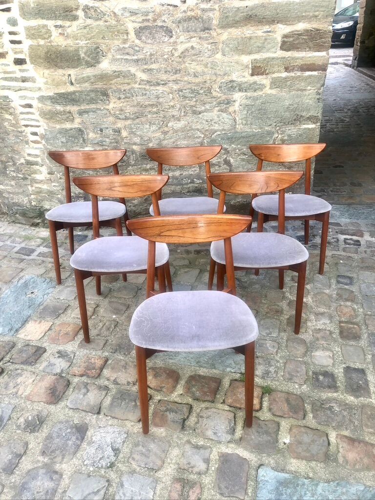 Set of six Harry Ostergaard chairs for Randers Mobelfabrick Denmark 1960