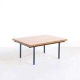 Table transformable teck et acier années 50' fabrication française