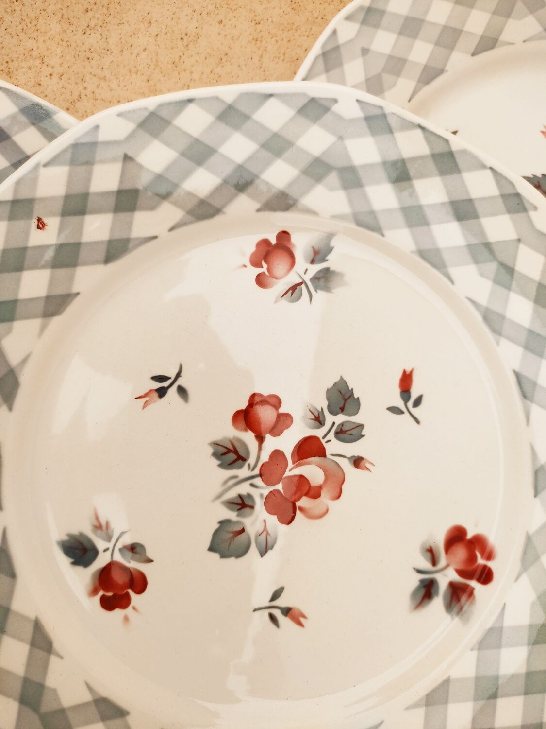 6 flat Digoin Bastia earthenware plates