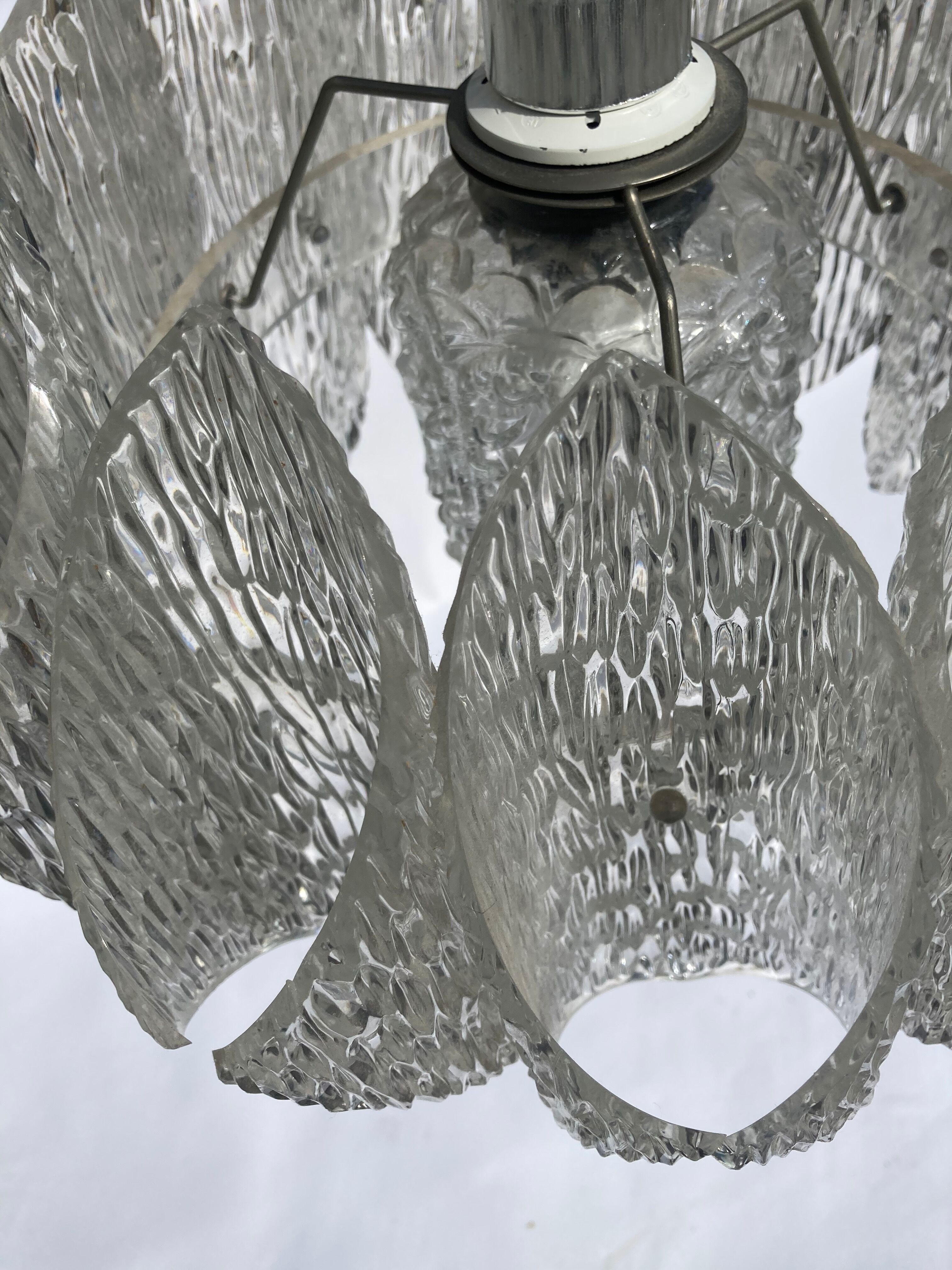 Acrylic ice glass chandelier, Germany 1970s