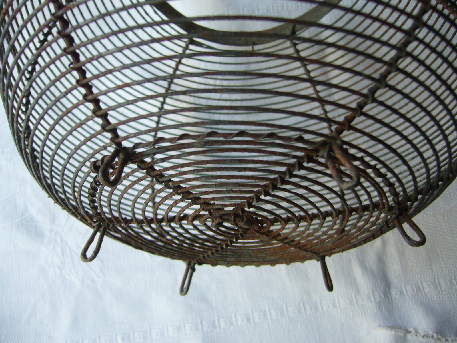 Old metal round salad basket